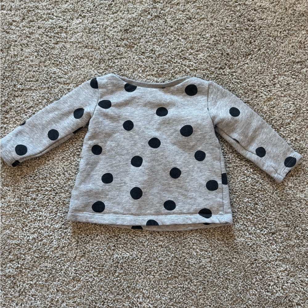 Carter’s Long Sleeve Polka Dot Top Pullover Crew Sweatshirt - Size 12 Months - Picture 5 of 5